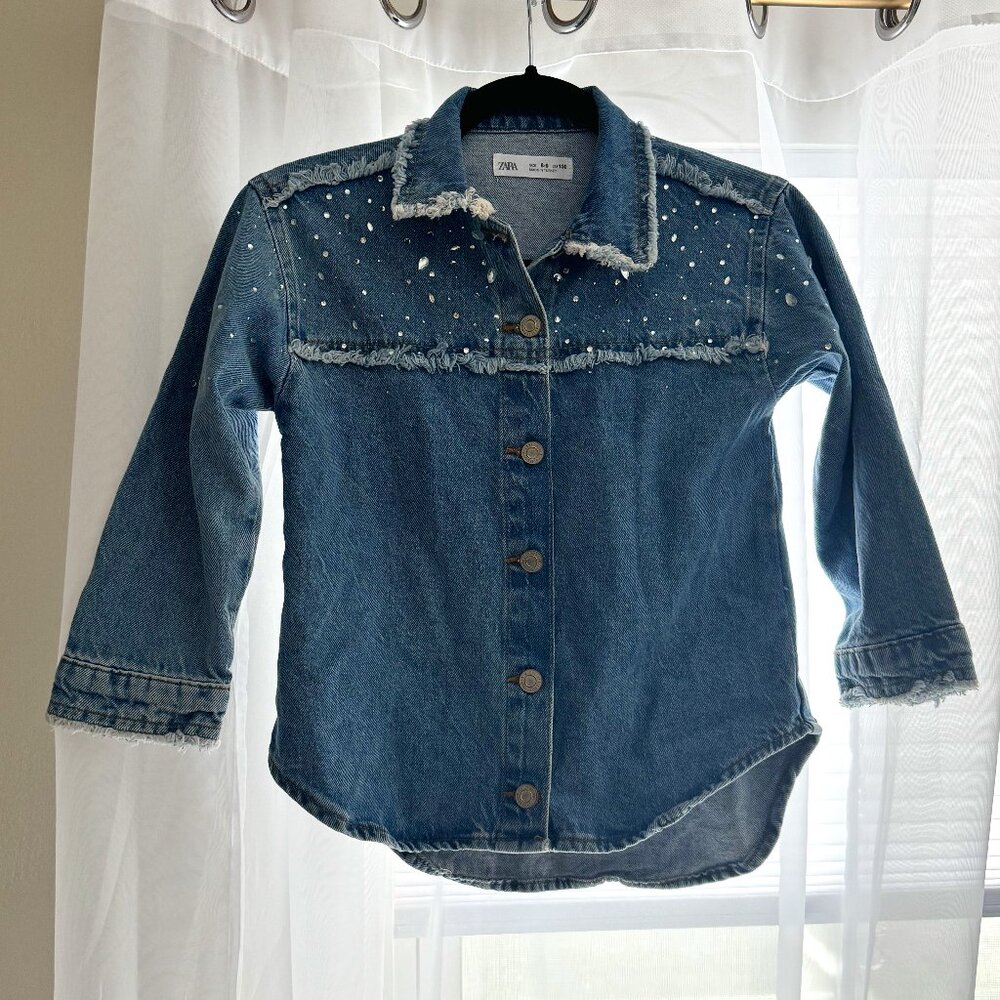Zara Girls Denim Reinstone Top/Jacket